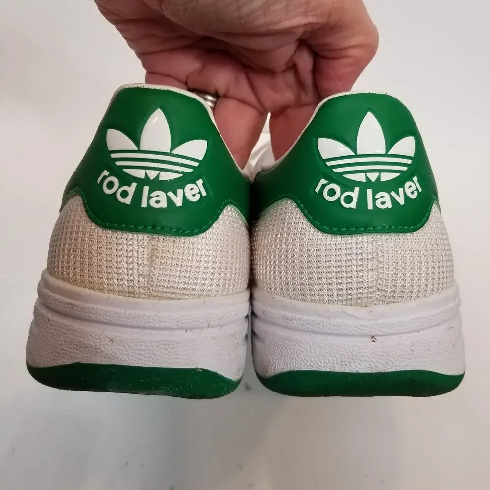 Adidas Men's Lifestyle Rod Laver White Green Size 8.5